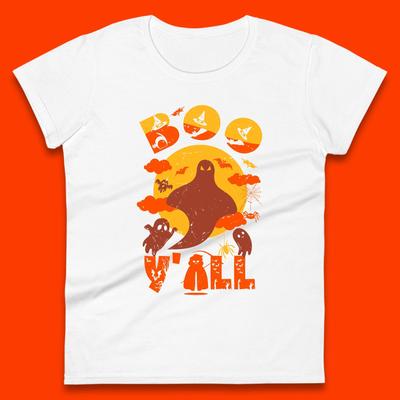 Halloween Boo Y'all Hey Boo Funny Spooky Halloween Party Womens Tee T Shirt Mens Tops Unisex Top