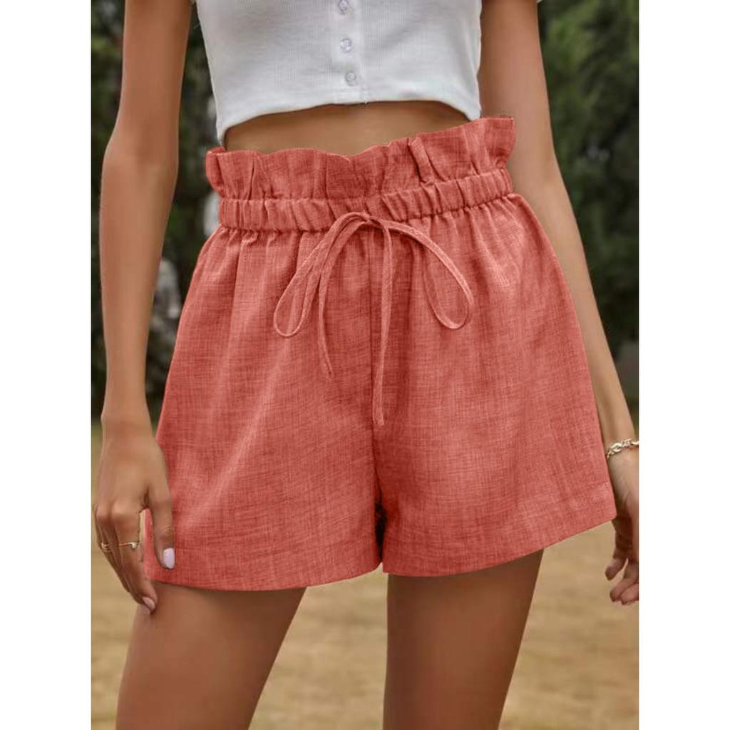Women's High Waist Loose Fit Wide Leg Shorts Casual Summer Drawstring Pants