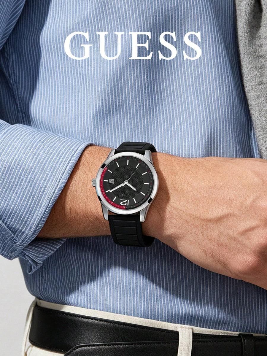 GUESS Vīriešu kvarca pulkstenis W0991G1 melns