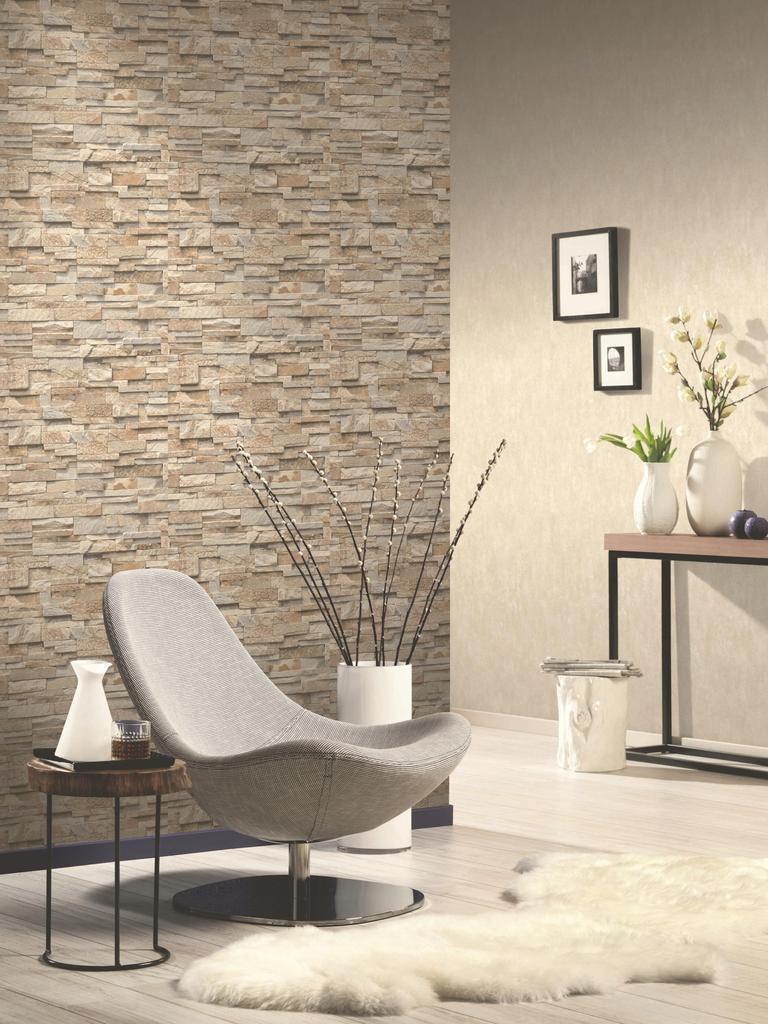 Vinyl Wandtapete Stein 3D-Effekt