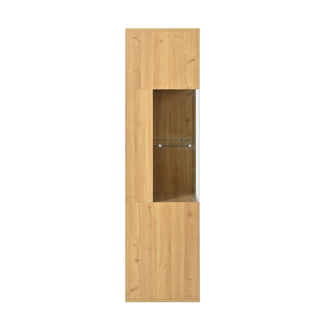 Vetrina Moderna con Illuminazione LED - 150H cm - Porta in Vetro, Ripiani Multiuso, 15 Opzioni di Colore, Ampio Spazio di Archiviazione, Ripiano in Vetro
