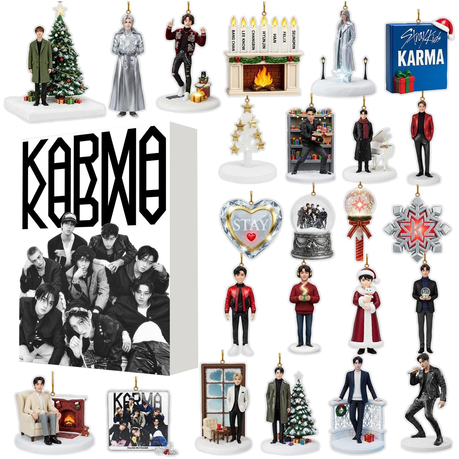 

Календарь Адвента 2025, 24 дня Рождественский календарь обратного отсчета с 24 шт. украшений, Ежедневные сюрпризы для отдыха, 2D акриловые украшения Рождественский декор One Size