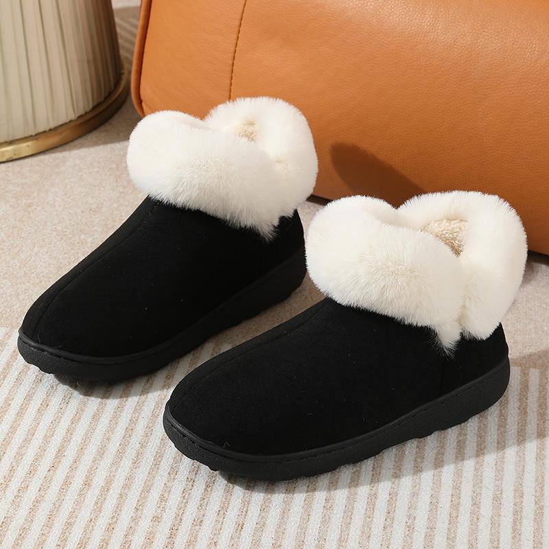 Baumwoll-Hausschuhtasche und Herren-Winterschuhe für den Innenbereich mit dicker Sohle und warmen Baumwollschuhen