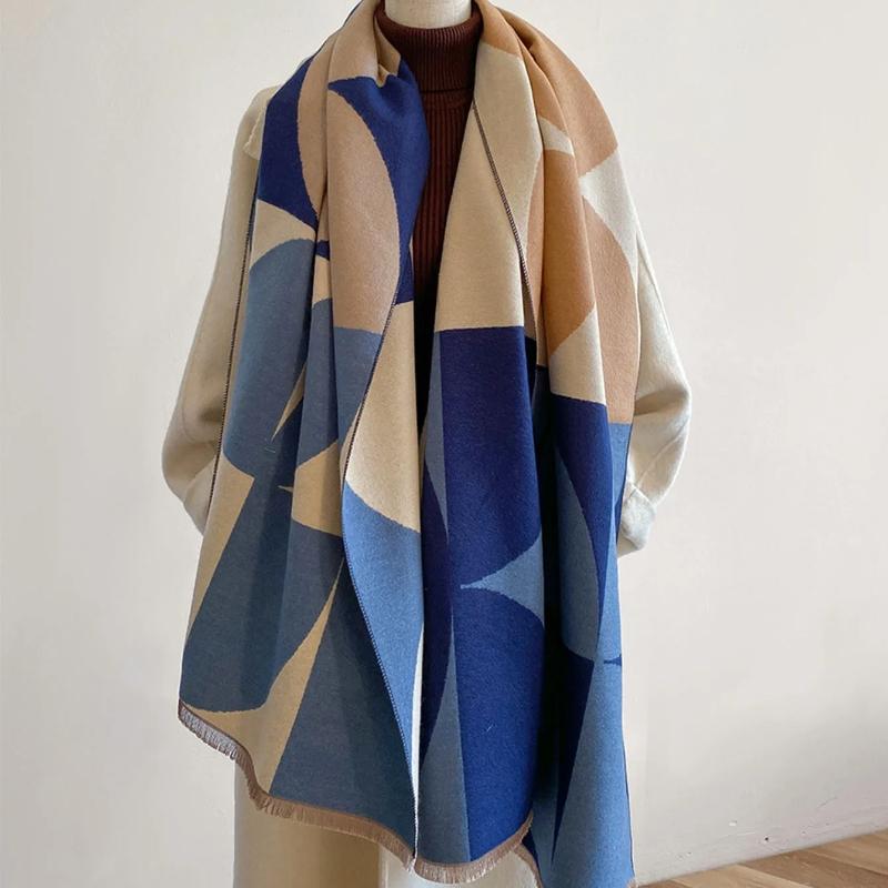 Winter Women's Scarf Luxury Design Double Sided Imitation Cashmere Scarf Warm Scarf Shawl  New