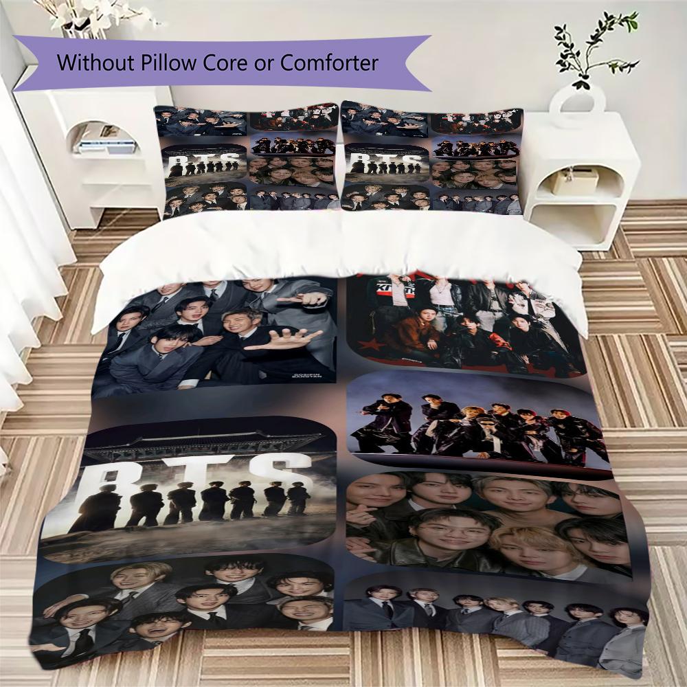 Cute Sticker Collage Threepiece Set Without Core 1 Duvet Cover 2 Pillowcase Without Core Soft And Comfortable Duvet Cover And Pillowcase