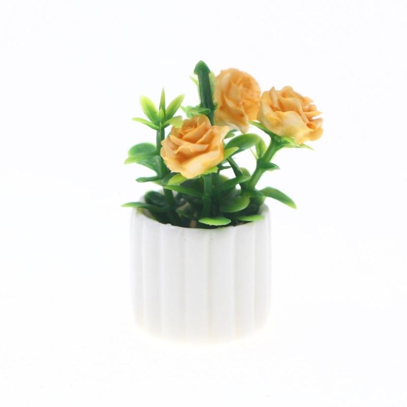 1/12 Miniature Artificial Potted Plant For Doll House Decoration Realistic Plastic Greenery Scene Display Accessories