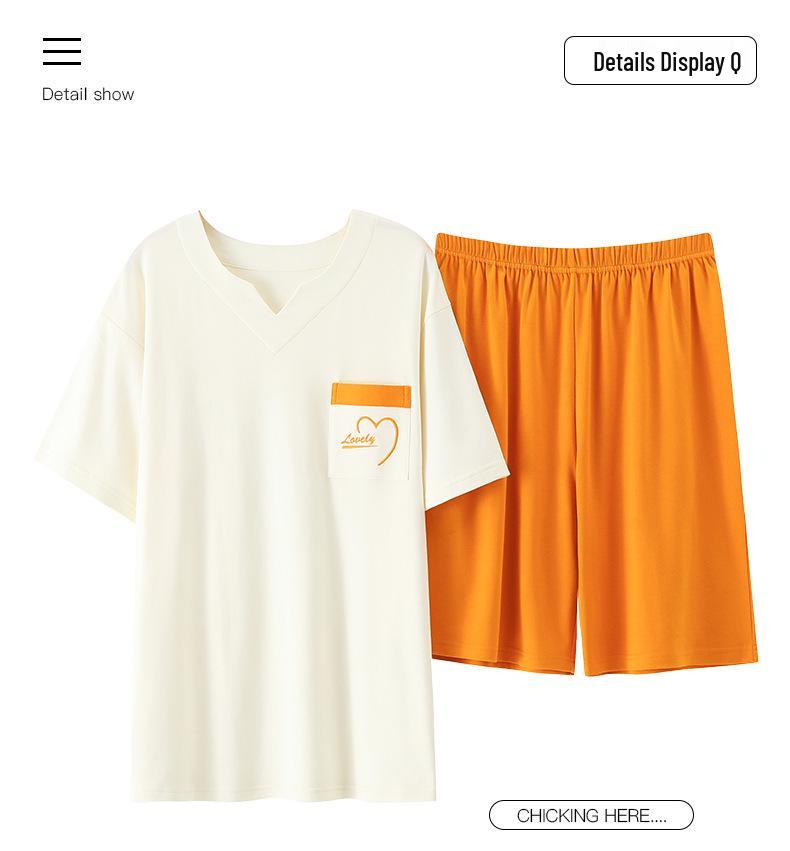 Men's Plus Size Soft Modal Cotton Summer Pajama Set - Loose, Comfortable Short Sleeve Homewear