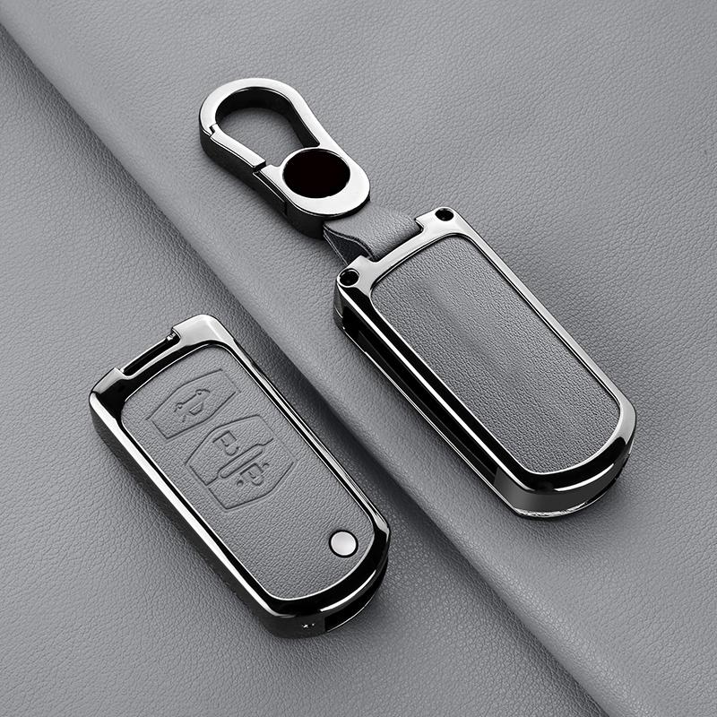 2 3-Button Zinc Alloy Leather Car Key Cover Is Suitable For Mazda Demio 2 3 5 6 8 M3 M5 M6 Cx-5 Cx-5 Cx-7 Cx9 Rx8 Mx5 Keychains