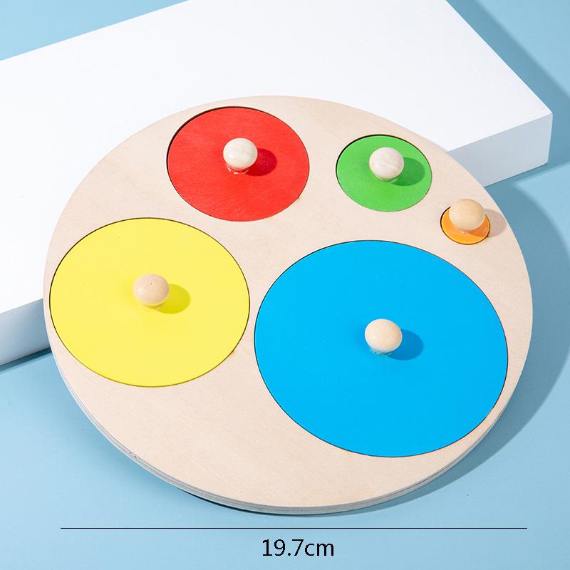 Детский Монтессори Деревянный Пазл на Распознавание Геометрических Фигур