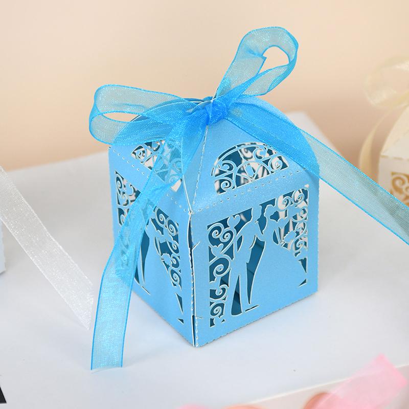 10/20Pcs Bride And Groom Candy Boxes Wedding Decoration Guest Favor Cookie Chocolate Gift Box Mariage Souvenirs Party Supplies