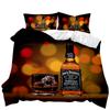 Wine Bottle Pattern Three-Piece Set 3D Digital Printing Abrasive Quilt Cover Bedding Kit