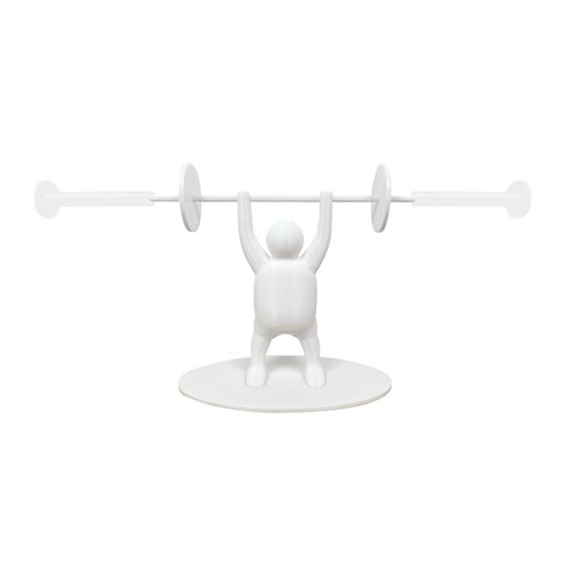 

[Держатель для тяжелой атлетики «Злодей»] Держатель для туалетной бумаги для тяжелой атлетики в тематике «Злодей» - Юмористический дизайн для любителей фитнеса белый