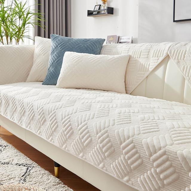 Thicken Plush Sofa Cover Solid Nordic Universal Sofa Back Towel Anti -Slip Combination Couch Cushion Slipcovers For Living Room