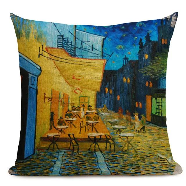 Van Gogh Oil Painting Art Decorative Cushion Cover Throw Pillow Case for Sofa, Car , and Office Decor 45x45CM Pillow Cover