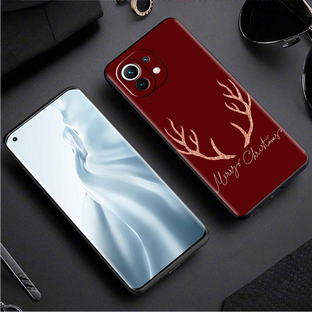 Soft Silicone Case For Xiaomi Mi 11 Lite 5G NE 11T Pro 12S Ultra 12 Note 10 10T 9T TPU Phone Cover Bumper Funda Merry Christmas