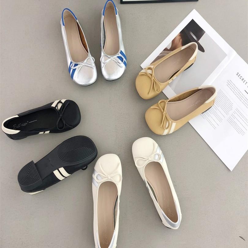 Flat-bottomed French Evening Breeze Bow Mary Jane Single Shoes Women's 2025 New Soft-soled Beanie Shoes