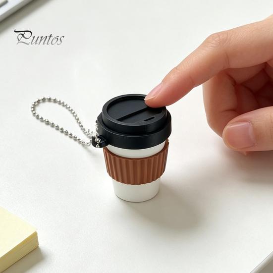 Coffee Clicker Fidget Toy 3D Printed Cup Clicker, Press for PLA Stress Relief, Backpack Hanging Finger with Ball Chain Focus Aid