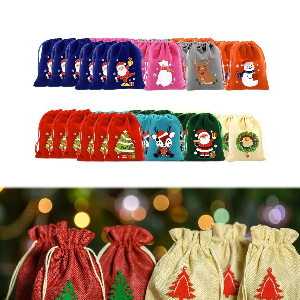 50Pcs Weihnachten Geschenk Wrap Taschen Säcke Mehrzweck Zubehör für Verpackung Party Favors mit