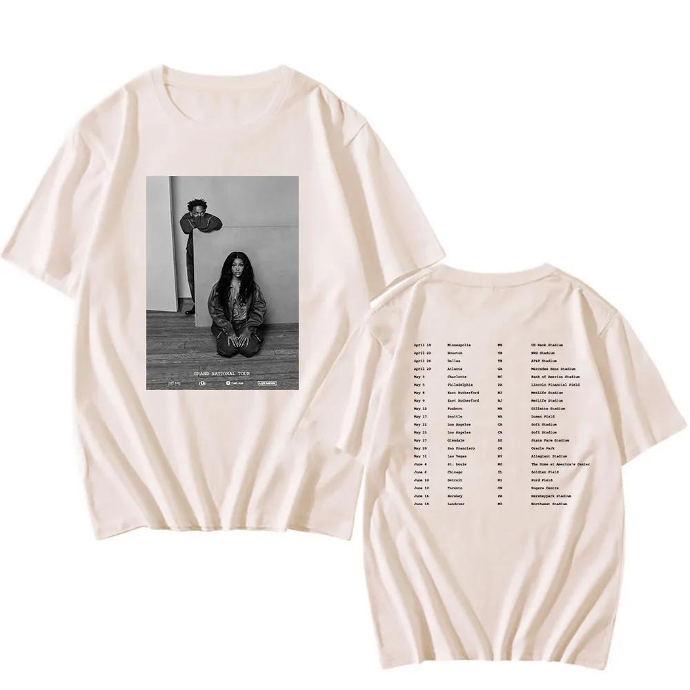 Kendrick Lamar X SZA GrandNational Tour 2025 Tshirts GNX Album Graphic Print T-shirt Cotton Summer Soft Tee-shirt Unisex Men Top