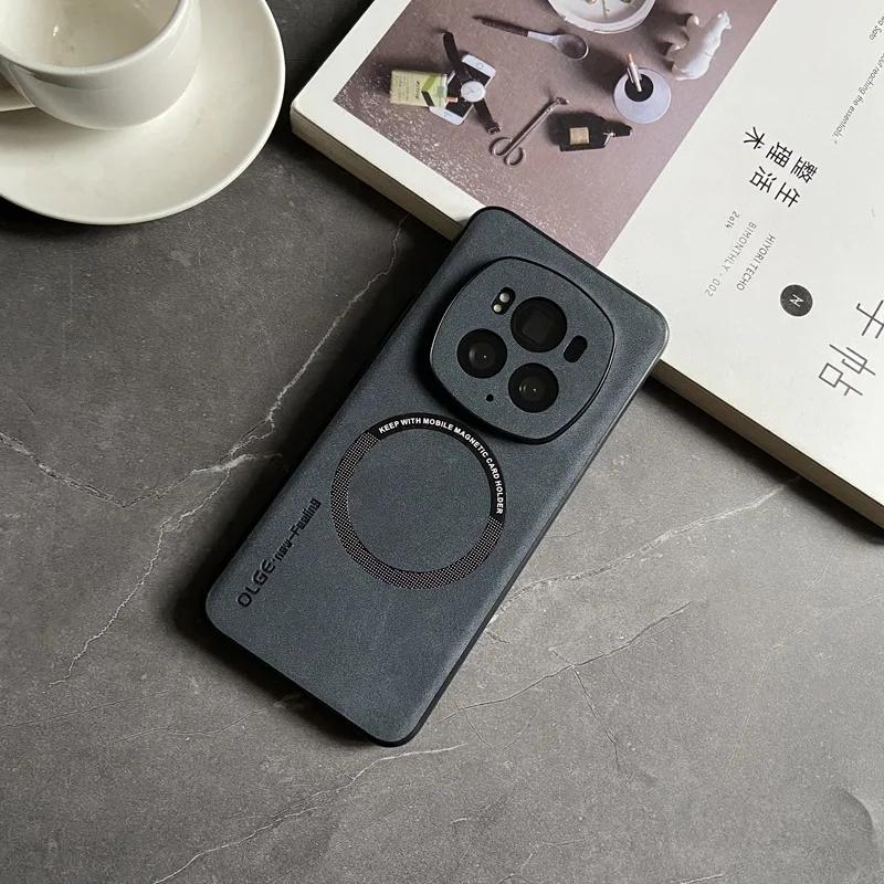 Magnetische Handyhülle für Huawei Honor Magic 7 6 Lite 5 Pro Lammfell-Textur Fuax-Lederhülle für Honor 100 90 80 Pro Flat SE GT