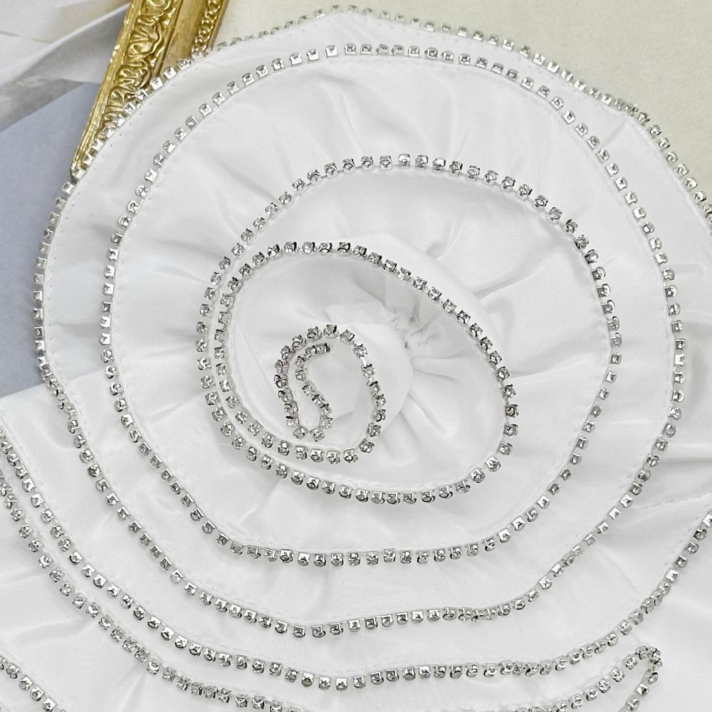 3D Flower Appliques Chest Floral Clothing Patches DIY Satin Fabric Clothing Applique  For Women