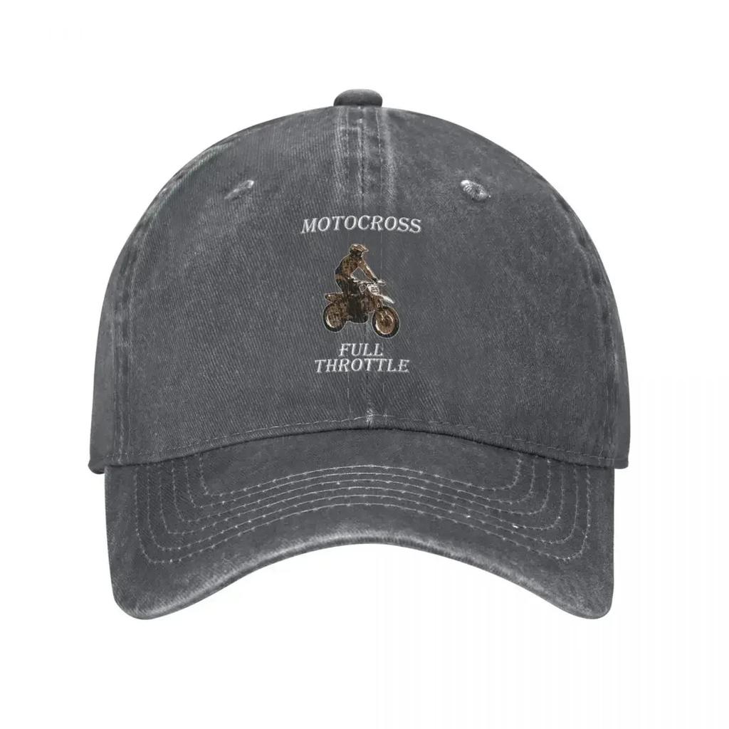 Vintage Full Throttle Cafe Racing Baseball Caps for Men Women Distressed Denim Washed Snapback Cap Motocross Workouts Caps Hat