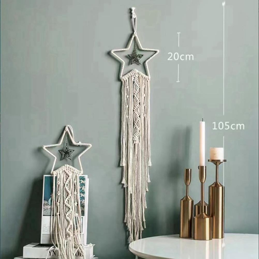 Handmade Woven Tapestry Dreamcatcher Pendant Star and Moon Style with Light String