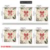 2pcs,2D plane printing Pattern Curtains Christmas Ornaments Red Bow Watercolor (3) Polyester Fabric (without rod) Holiday Ldeal