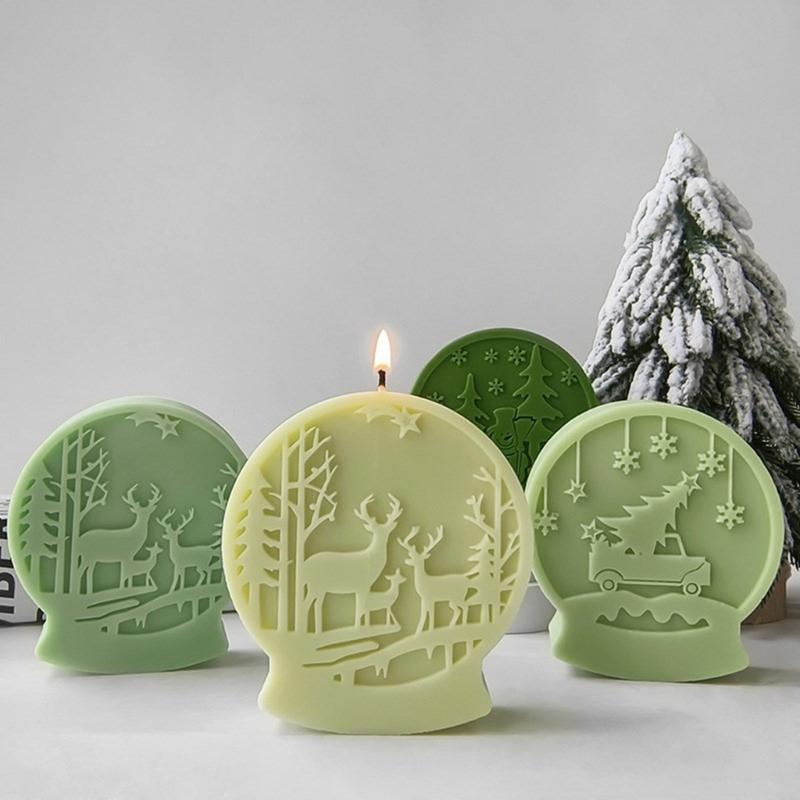 Silicone Christmas Theme Mold for Handmade Candle and Soaps Home Decoration Mould Easy Release Aromatherapy Mould
