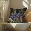 Wizard Cat Cushion Cover Soft Short Plush Pillow Cover Smooth Cozy Texture Aesthetic Cushion Case Home Decor