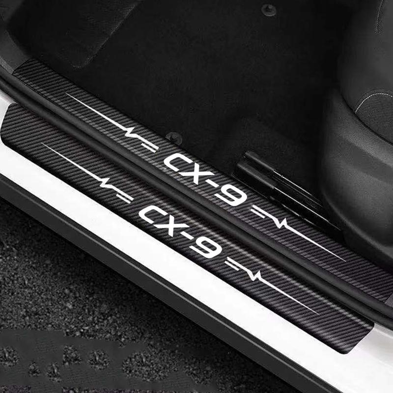 Autotürkantenschutz Türschwellenschutz Kohlefaser-Aufkleber für Mazda CX9 Auto-Kofferraumschwelle Kratzschutzleisten