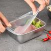 Caja de Almacenamiento de Alimentos para Refrigerador de Acero Inoxidable con Tapa de Plástico Caja para Conservar la Frescura de los Alimentos Caja de Picnic