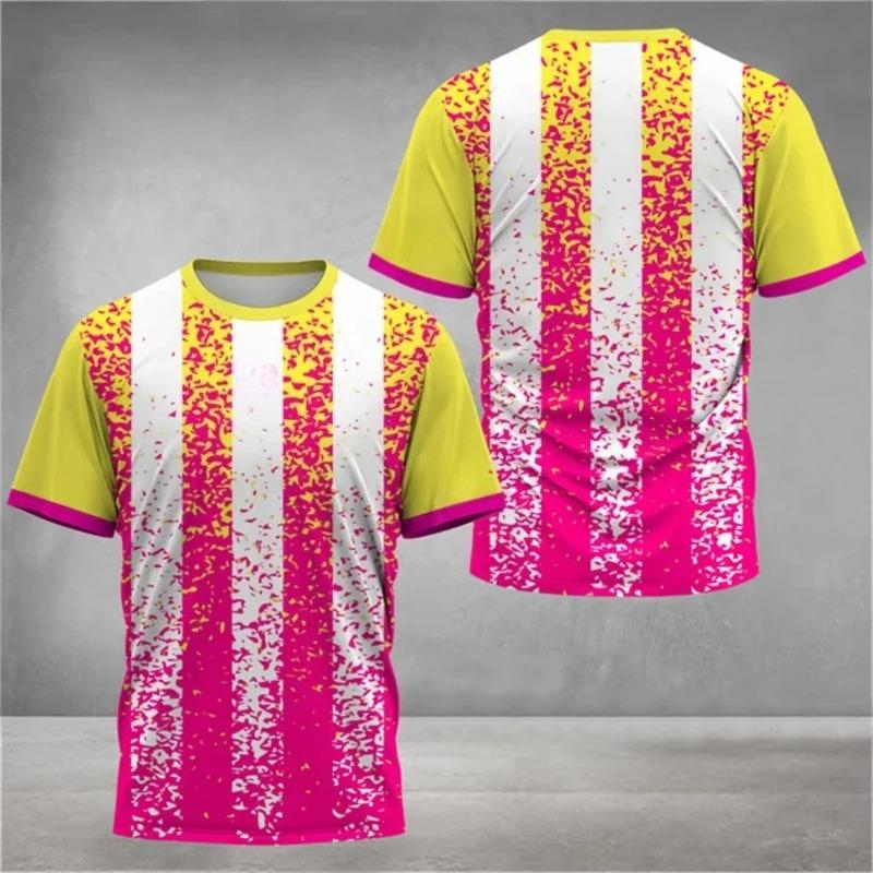 round-neck striped short-sleeved shirt for summer 2026, breathable and quick-drying sports short-sleeved shirt