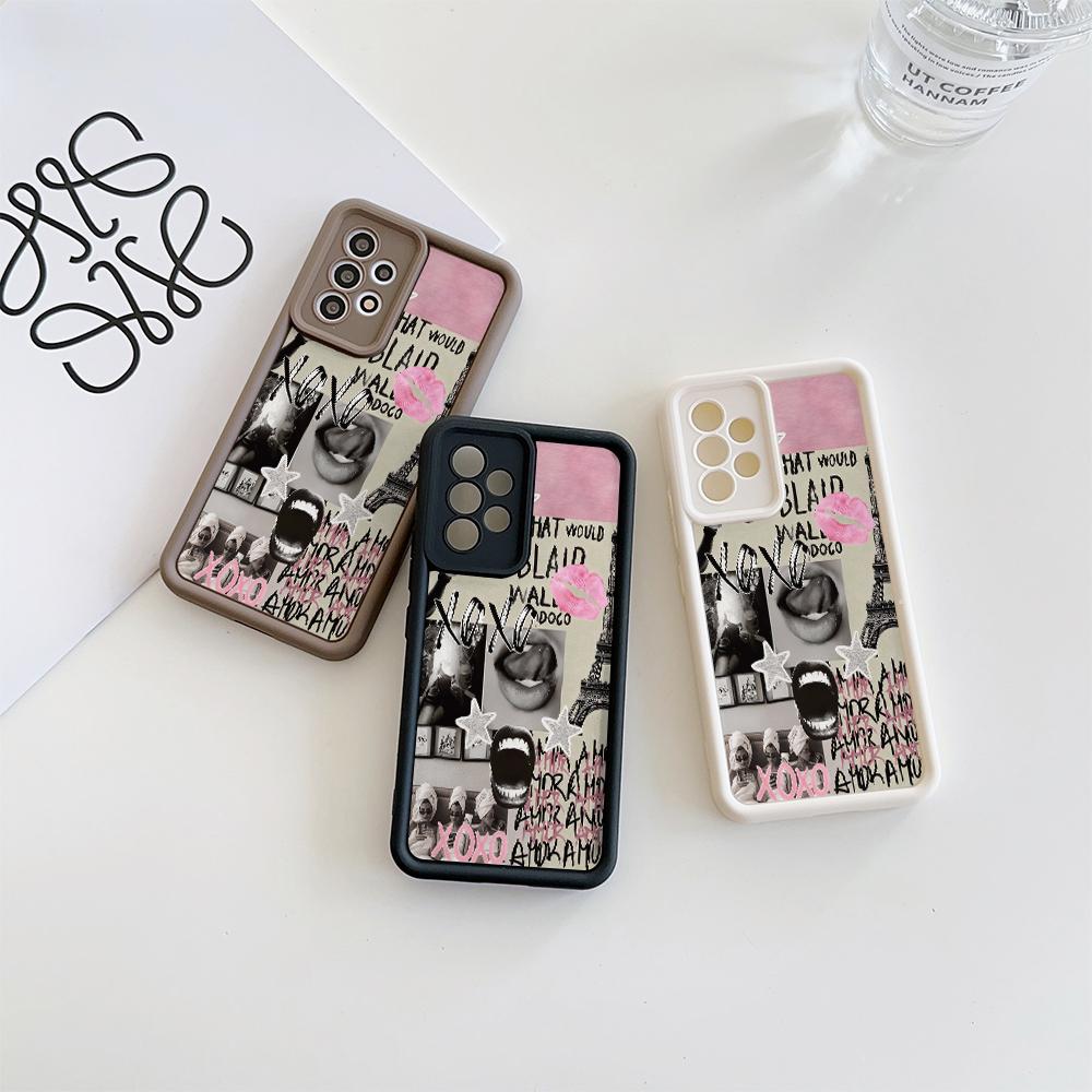 Creative Lip Print Phone Case For Samsung Galaxy S25 FE S26 S24 S23 S22 S21 S20 Plus Note 20 Ultra 5G S25 Plus S26 Ultra Cover