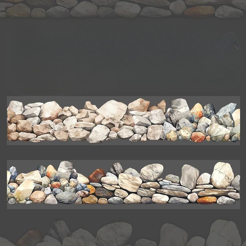1Roll Tape Stone Wall Texture One Fine Day Priming Collage European Path Series Handbook Priming DIY Scrapbook Cut 40mm*2m