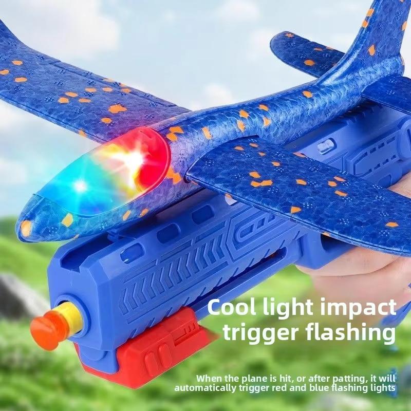 Internet celebrity explosion ejection foam plane handheld launch gunner throwing children flying outdoor sports toys