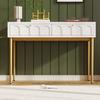 Metal Legs Dressing Table with Drawers Large Capacity Ergonomic Handle Easy To Assemble Home Makeup Vanity Table Bedroom Furniture