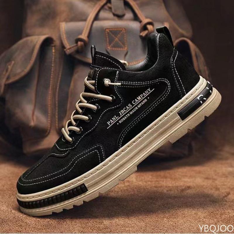 Fashion Men's autumn shoes breathable anti slip waterproof wear-resistant work shoes thick soled simple comfortable board shoes
