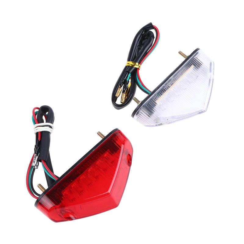 12V Motorcycle Tail Rear Light Lamp Taillight Motor Brake Stop Lights License Plate Light Moto Equipments Parts Access Universal