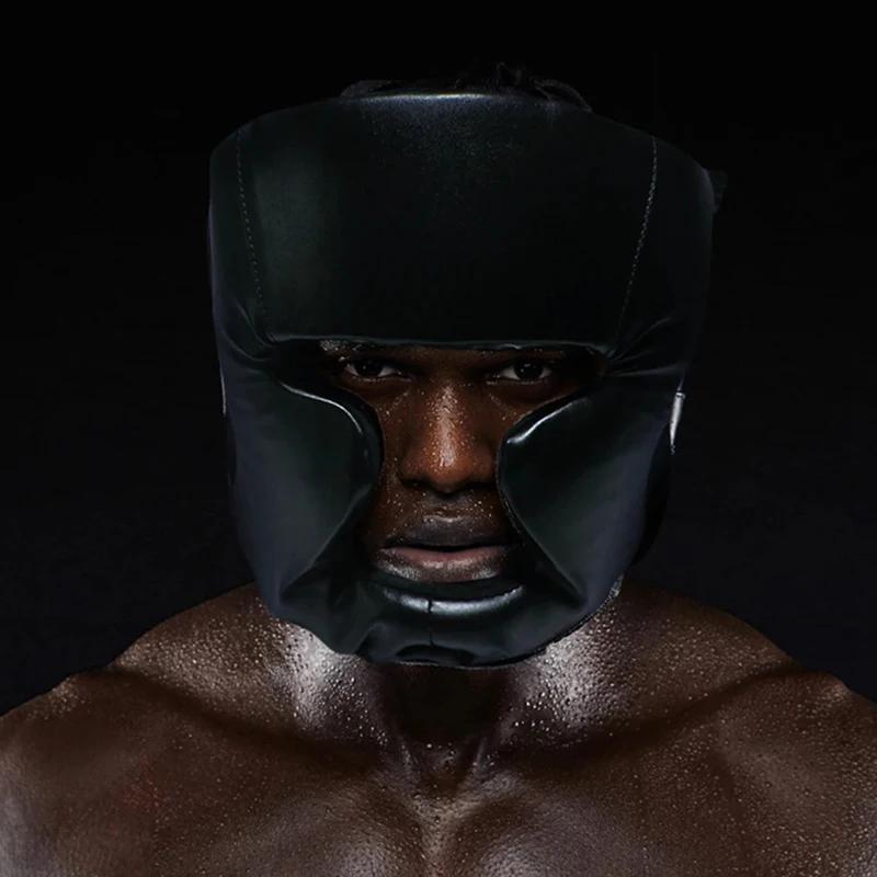 Vollständig abgedeckter, verdickter Boxhelm für Männer und Frauen, Erwachsene, Karate, Muay Thai, Trainingskopfschutz, Fitnessgeräte, Taekwondo-Kopfschutz