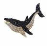 Fashion Vintage Style Dolphin Jewelry Brooch Woman Black Dolphin Whale Pendant Brooch Pin Crystal Rhinestone Party Wedding Gift