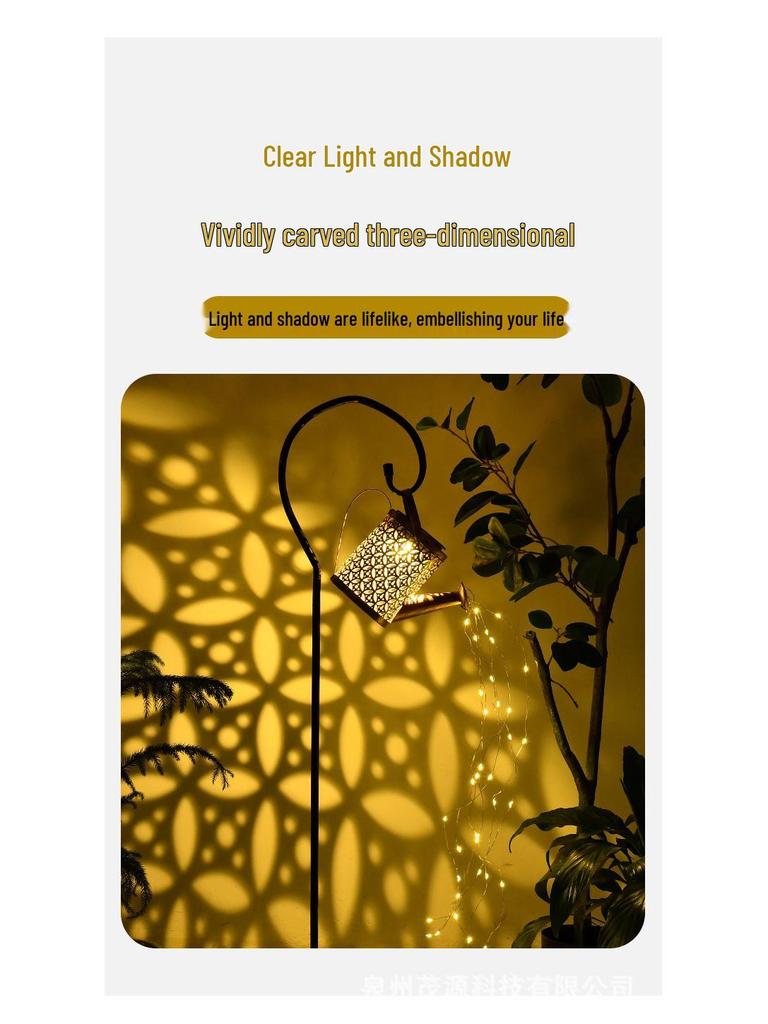 Solar-Powered Waterproof Hanging Garden Lantern with Light and Shadow Effect