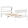VidaXL Cadre de lit avec tête de lit blanc 75x190cm bois de pin massif, lit, mobilier de chambre à coucher, lit en bois, lit 3306604
