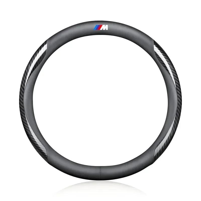Für BMW Leder Carbonfaser Auto Lenkradabdeckung Auto Zubehör Für BMW X5 X1 X3 X6 1 3 5 6 7 GT Serie E84 E83 E70 F15 E71 F16