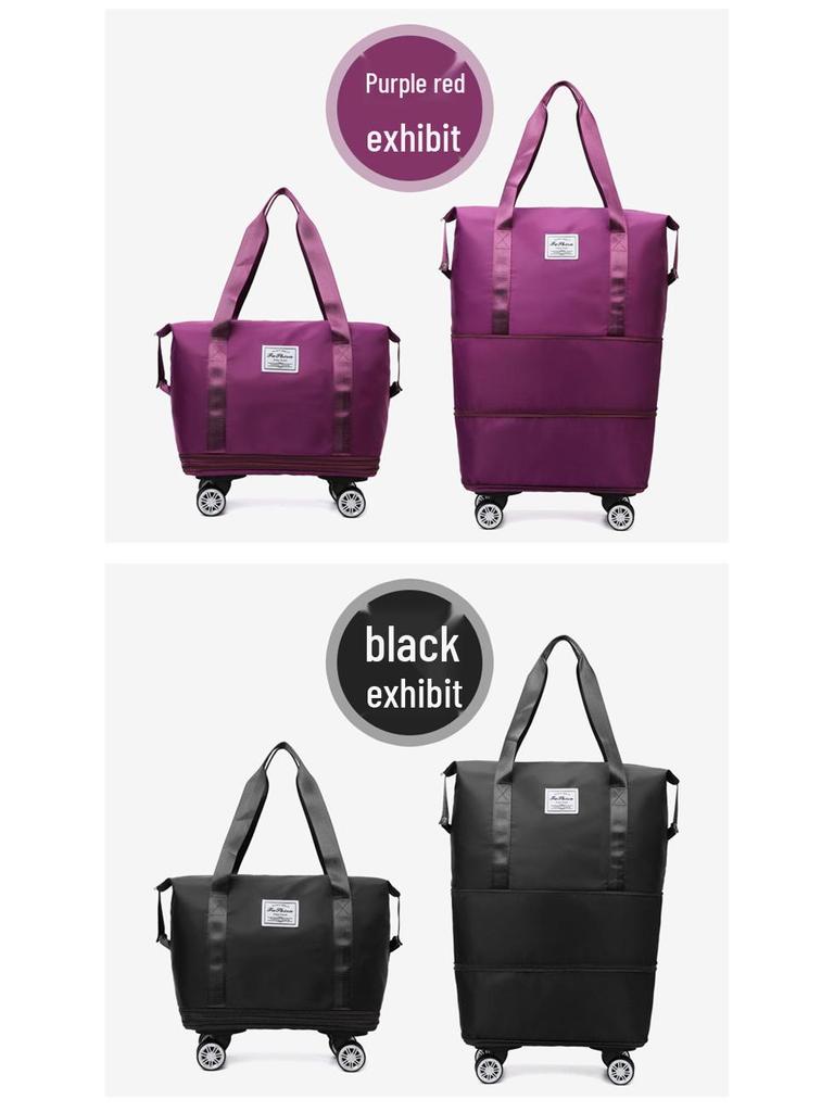 Extra-Large Expandable Travel Duffel with Wheels: Wet/Dry Separation, Lightweight & Practical for Prenatal Storage & Business Trips.