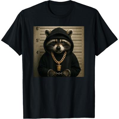 BaruToW Funny Raccoon Mugshot Meme T-Shirt