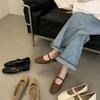 Soft-soled flat-soled gentle single shoes Fairy Mary Jane 2025 spring one-pedal skirt with one word with beanie ladyshoes tide