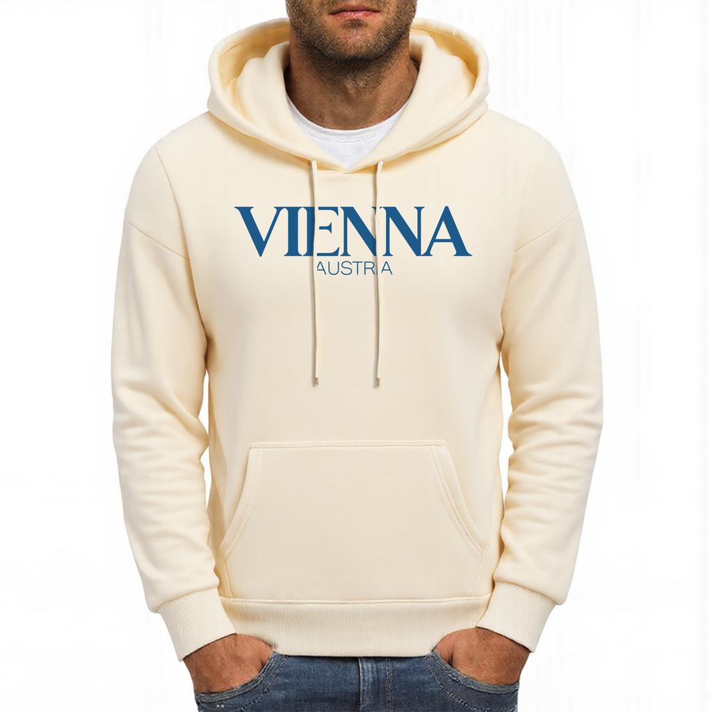Vienna Austria Letter Design Men Hoody Hip Hop Casual Hoodie Oversized All-Match Autumn Sportswear Street Fleece Hoodies
