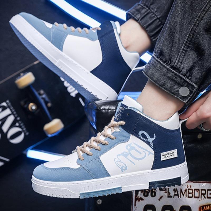 Neue Herren High Top Freizeitschuhe Studenten Jugend Board Schuhe Mode Rutschfest Dämpfung Trainingsschuhe Outdoor Joggingschuh Zapatos