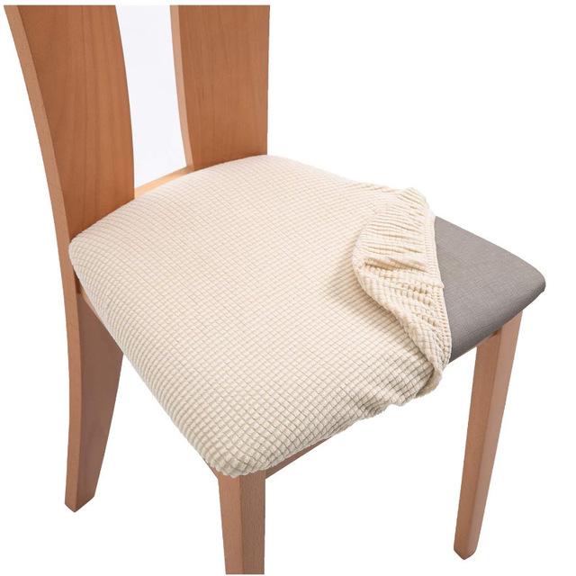 Removable Dining Chair Seat Cover Jacquard Dining Chair Covers Stretch Seat Cushion Slipcover for Kitchen Chairs